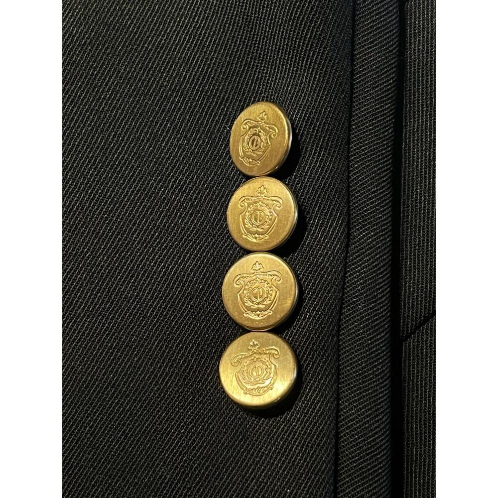 Vtg Christian Dior Monsieur 44R Black Gold Tone Buttons Designer Blazer - Picture 10 of 16